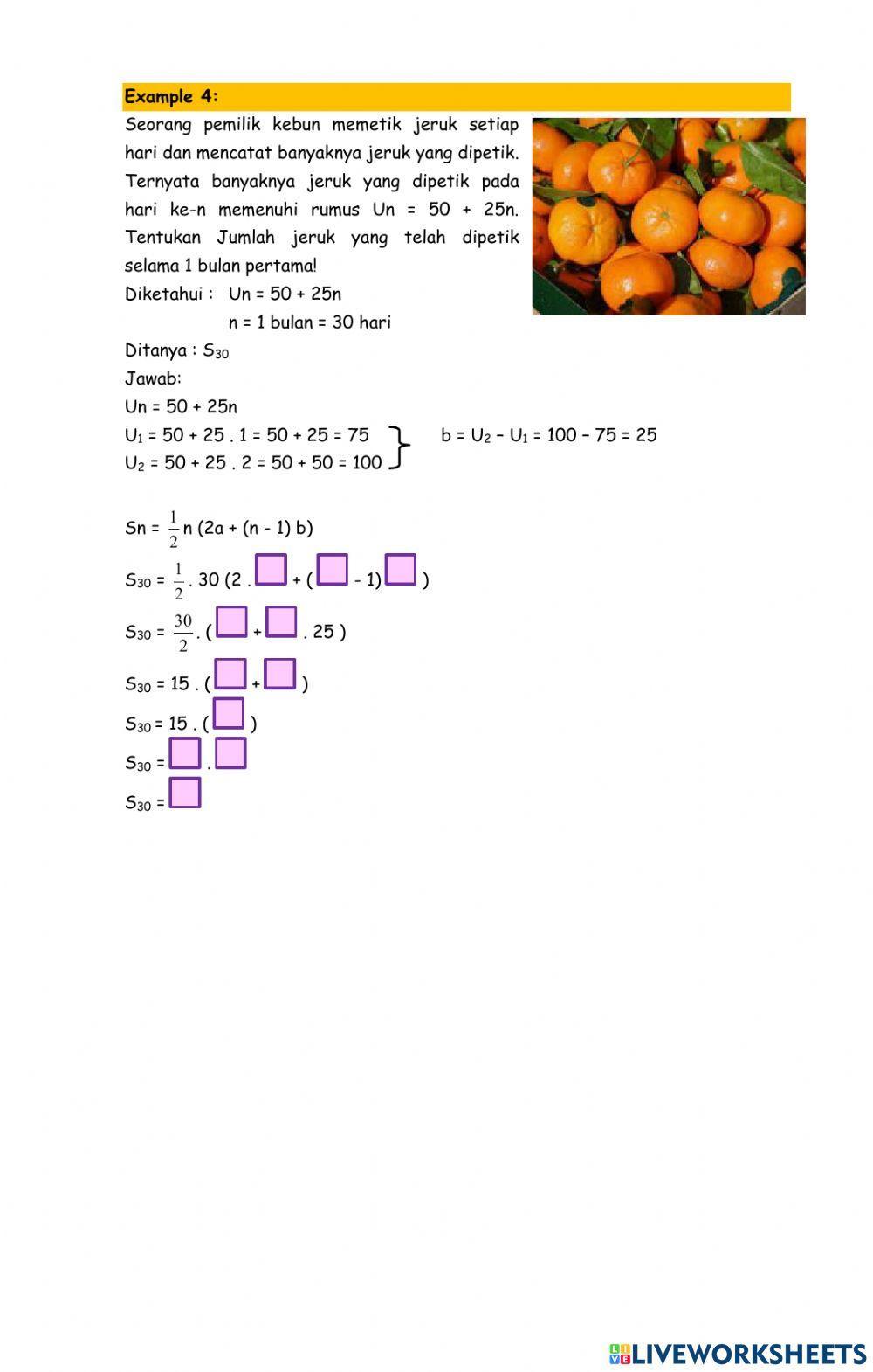 LKPD Aplikasi Barisan Deret Aritmatika