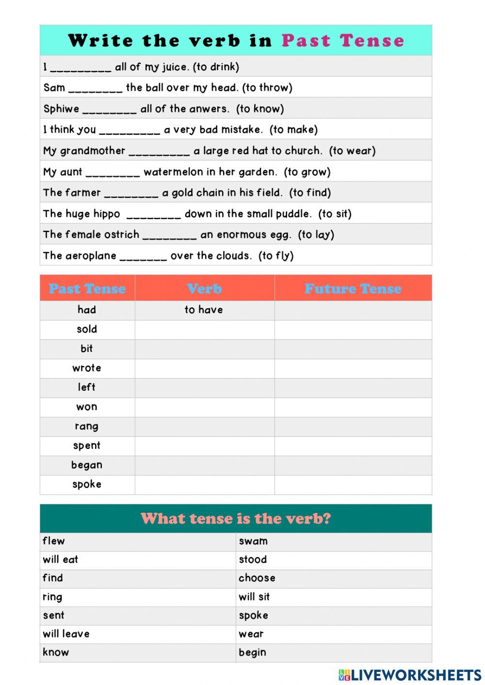 Let's Practice our Verbs