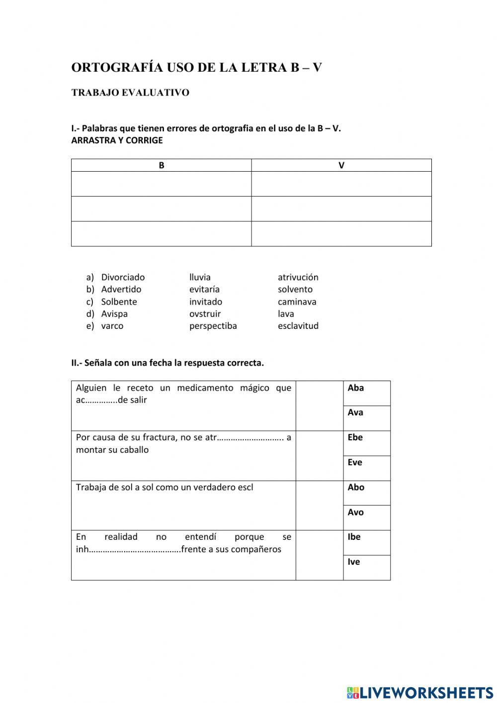 Ortografia uso de la b -v -- 2
