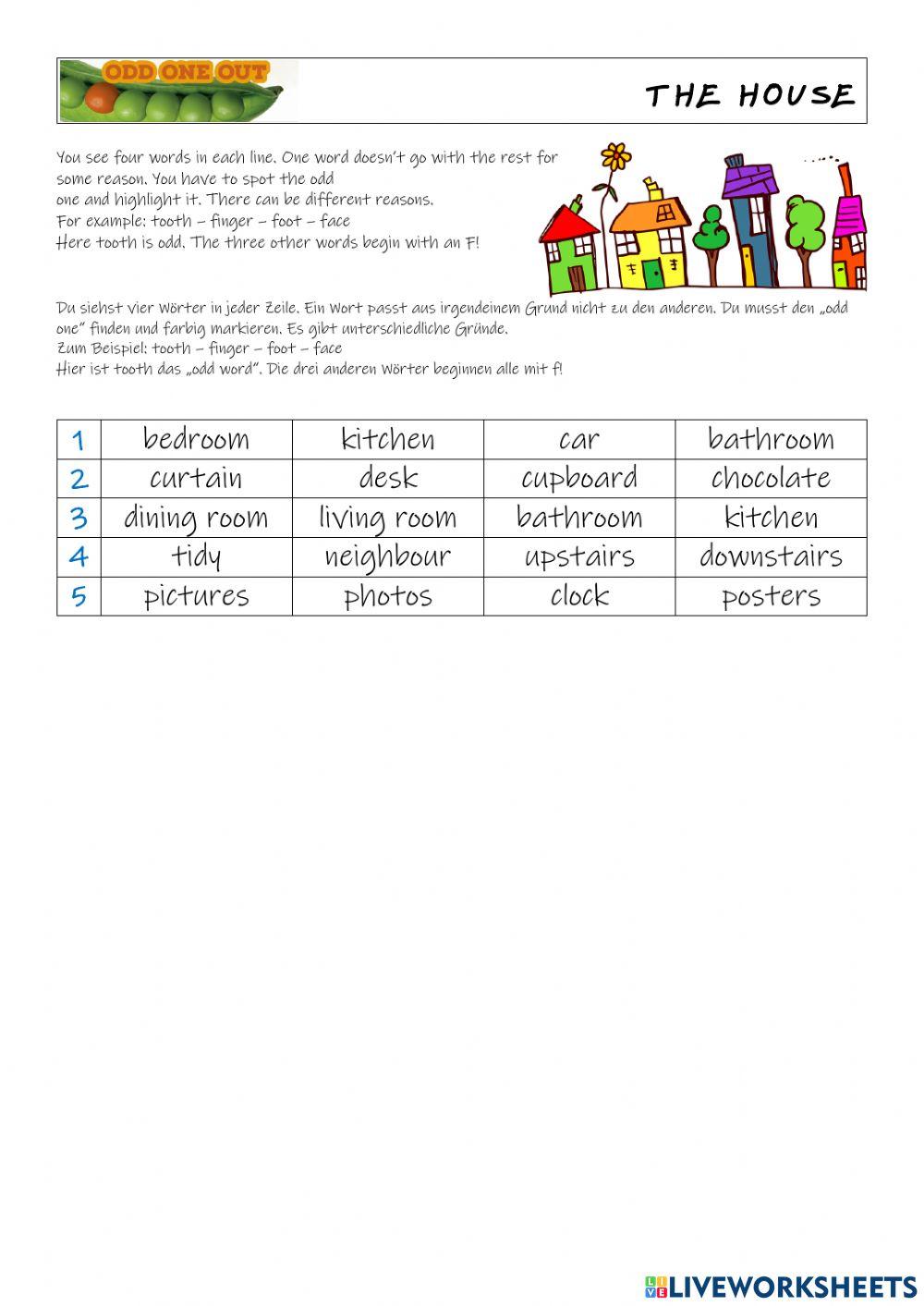 Odd word out - house