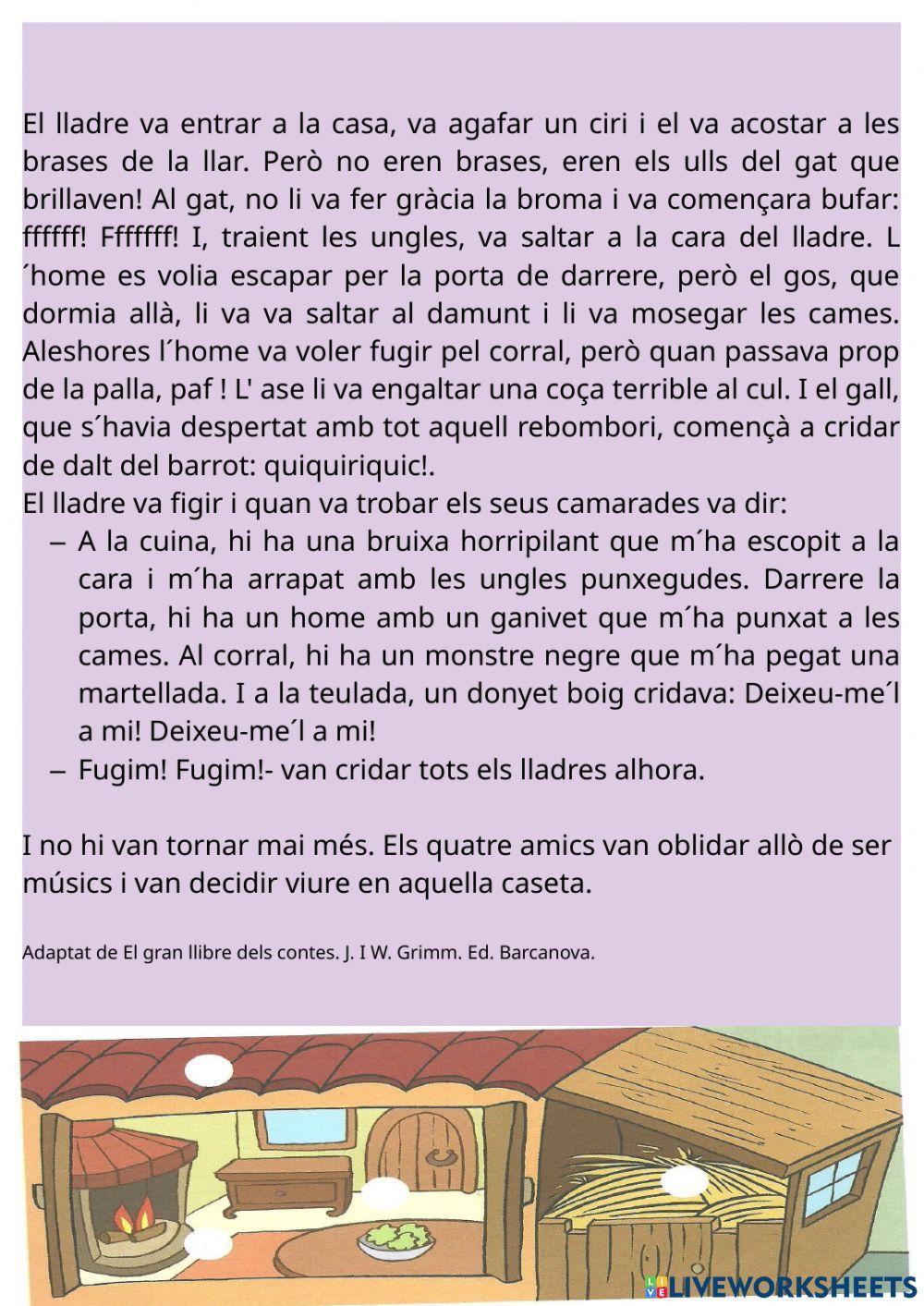 Contes. Els musics de Bremen Contes. Els musics de Bremen