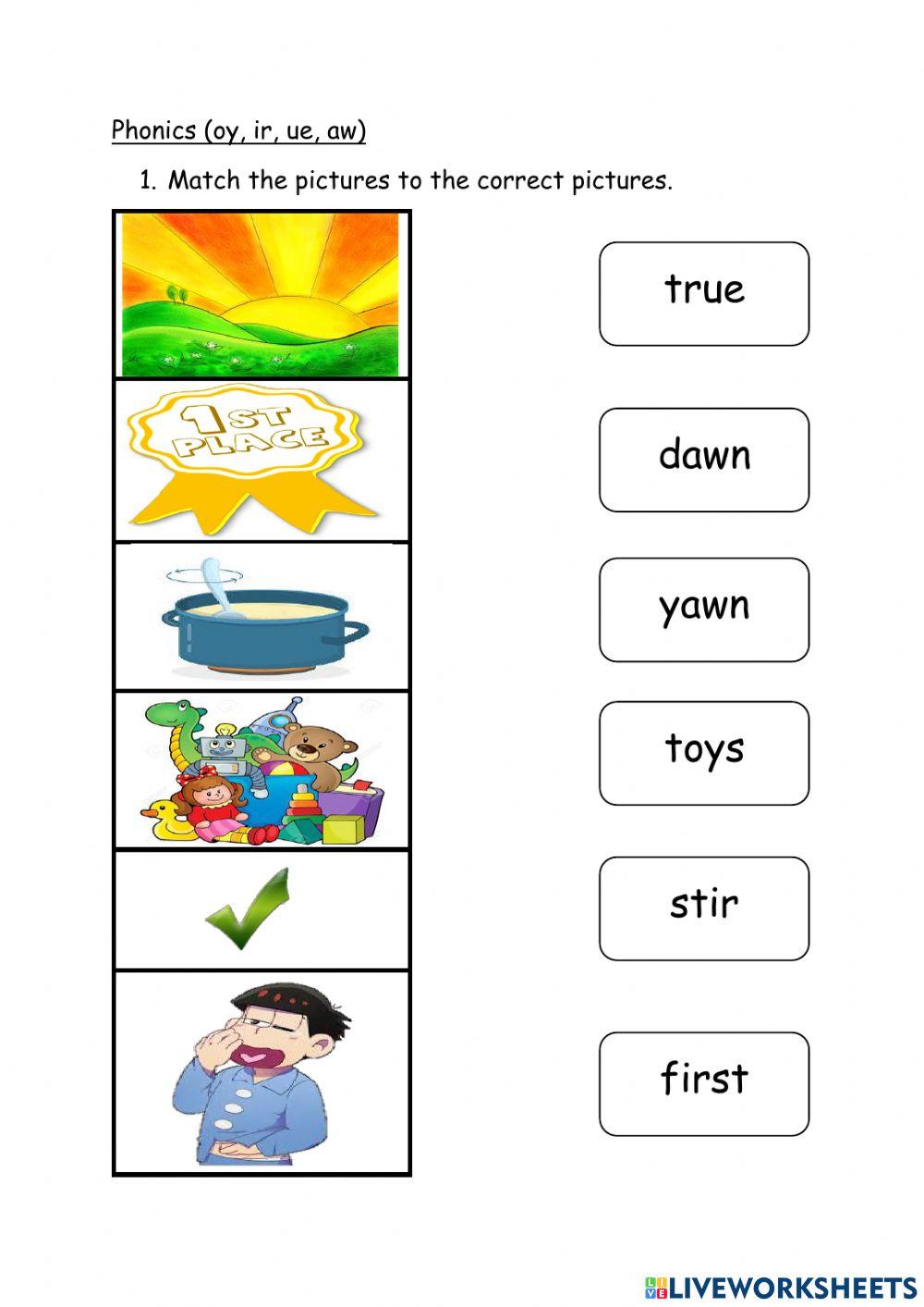 Year 2 Phonics (oy, ir, ue, aw)