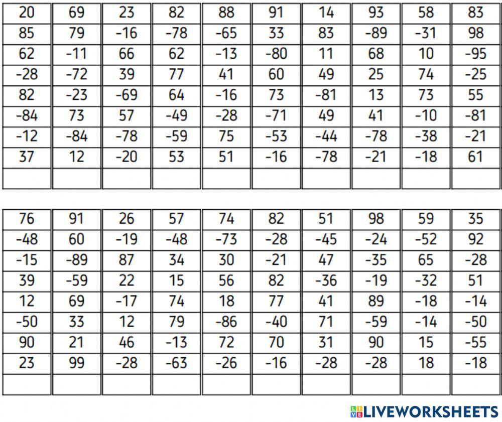 Ментальный счет комбинированных формул