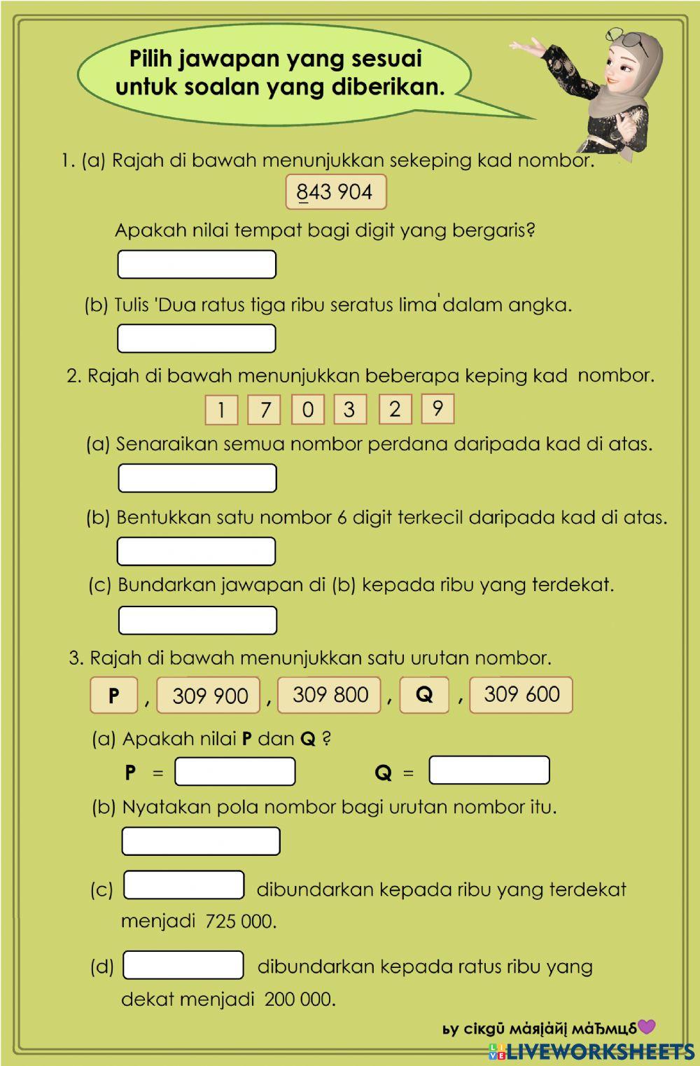 Latihan Nombor Bulat