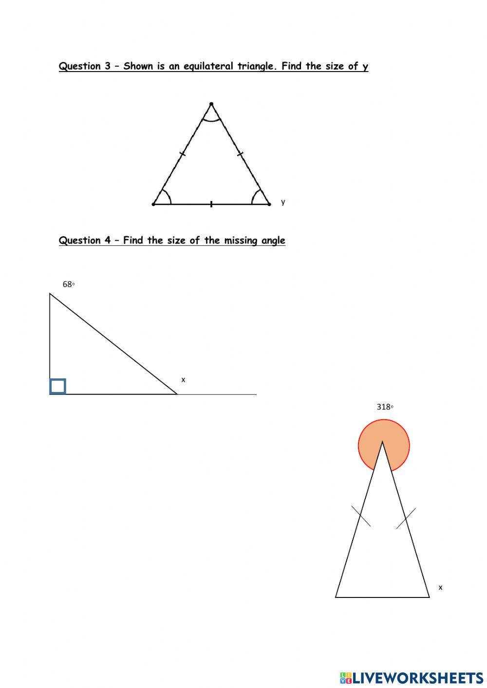 Angles in a triangle