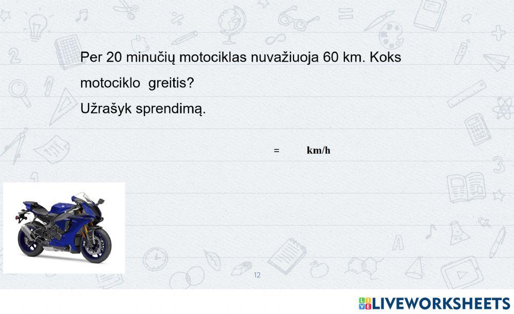 Greičio apskaičiavimas