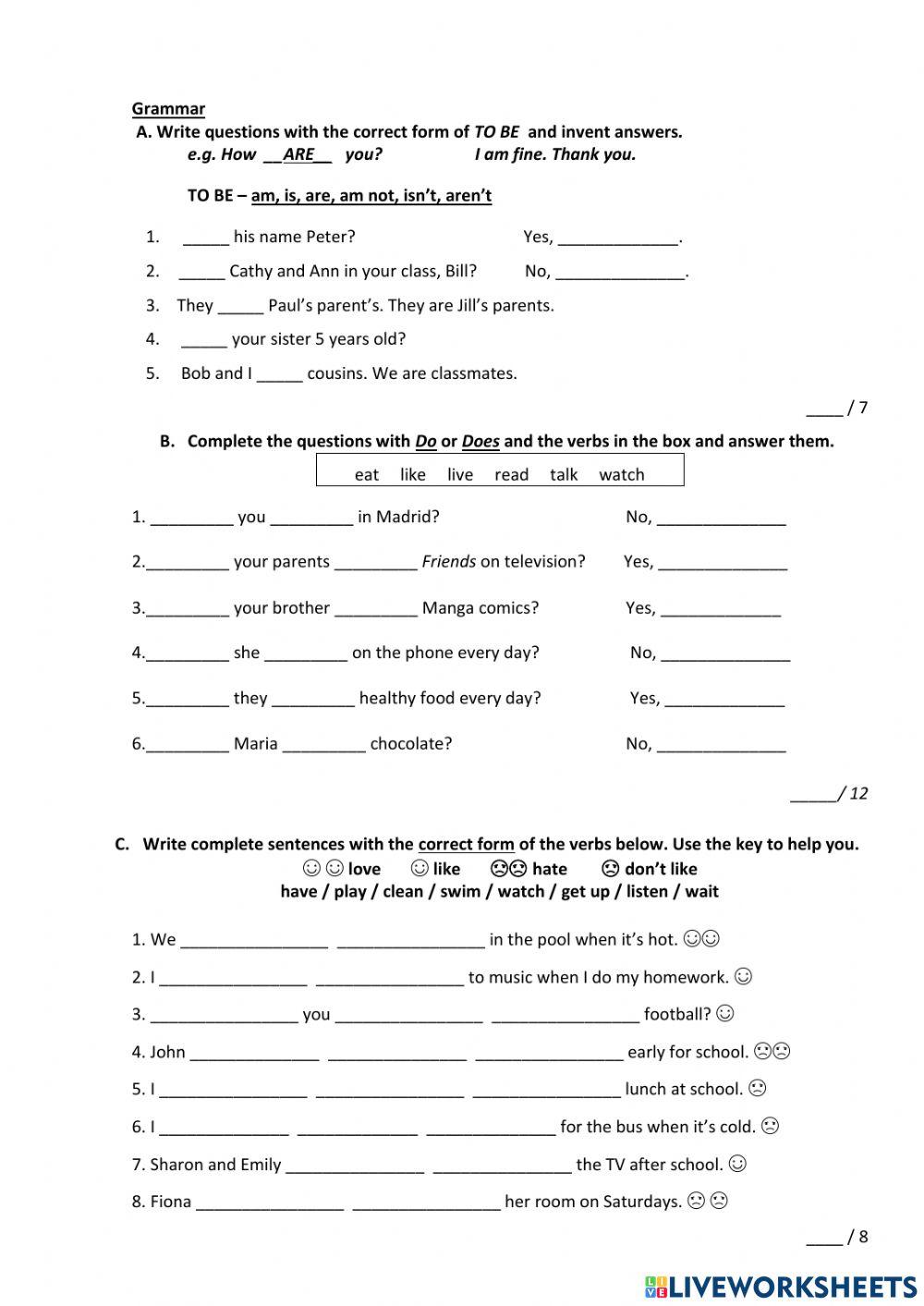 SP1 2nd term test THURSDAY-FRIDAY group