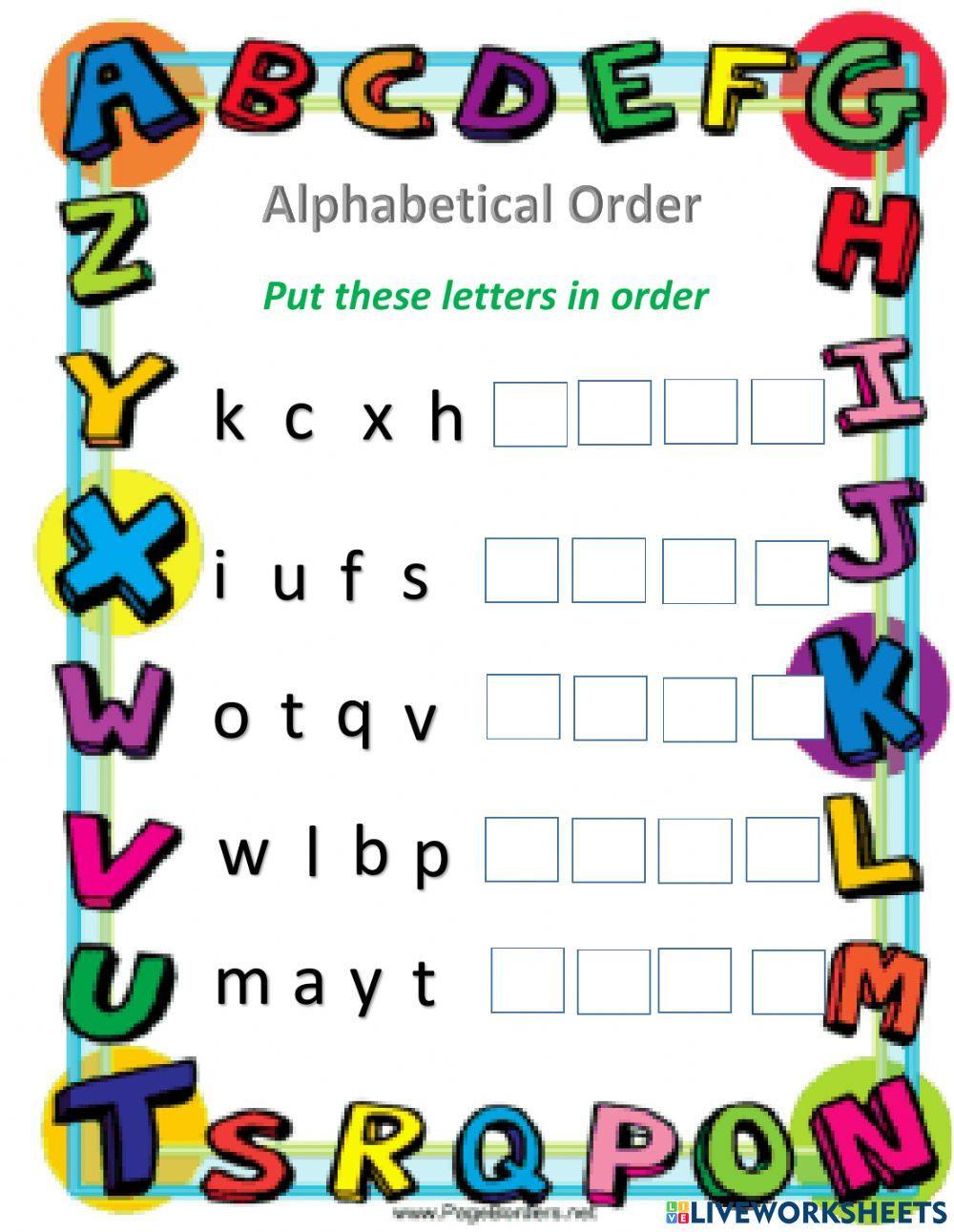 Alphabetical Order 1825836 Jobe Live