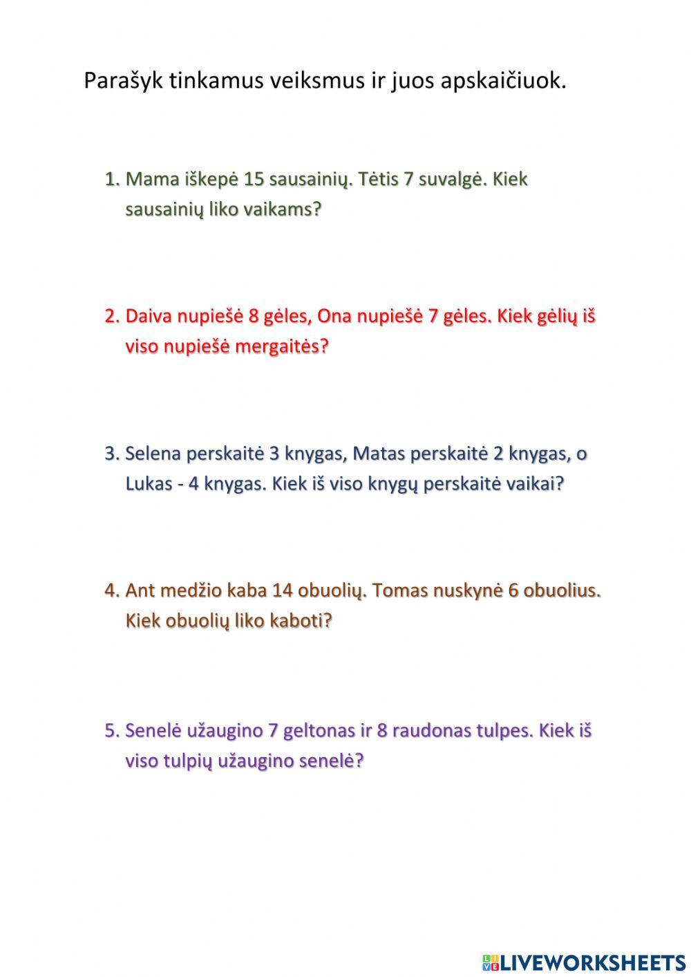 Išspręsk uždavinius