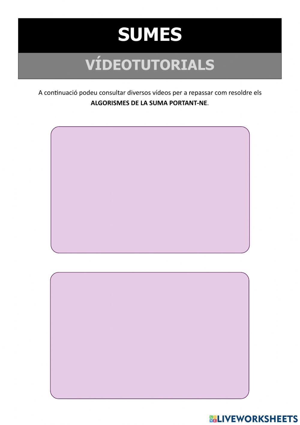 Sumes nivell 5 - Vídeotutorials