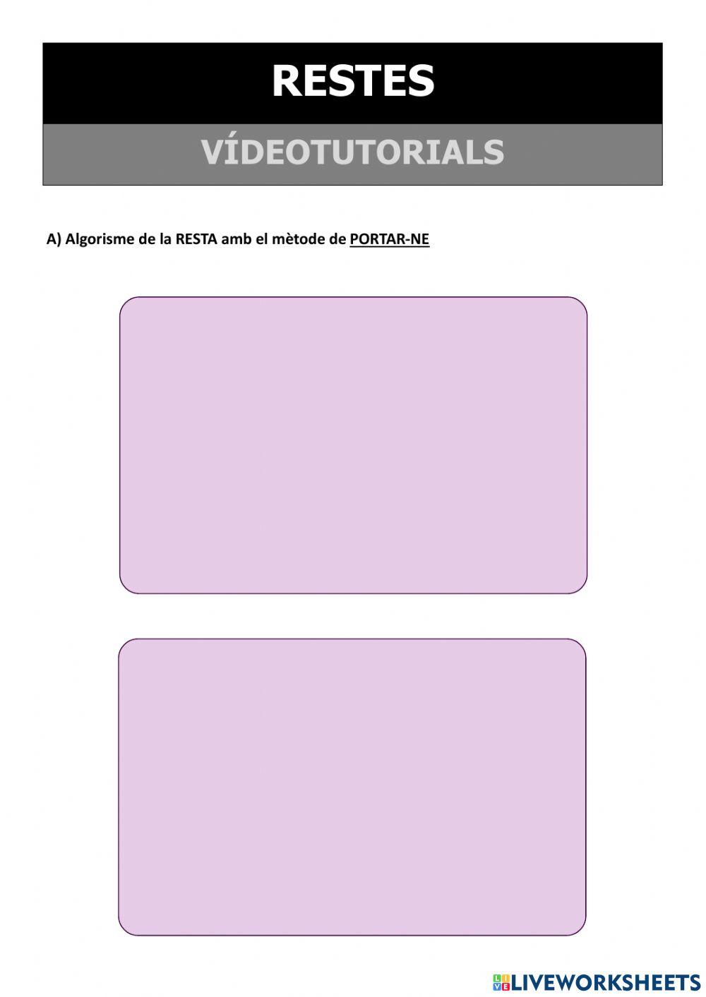 Restes nivell 5 - Vídeotutorials