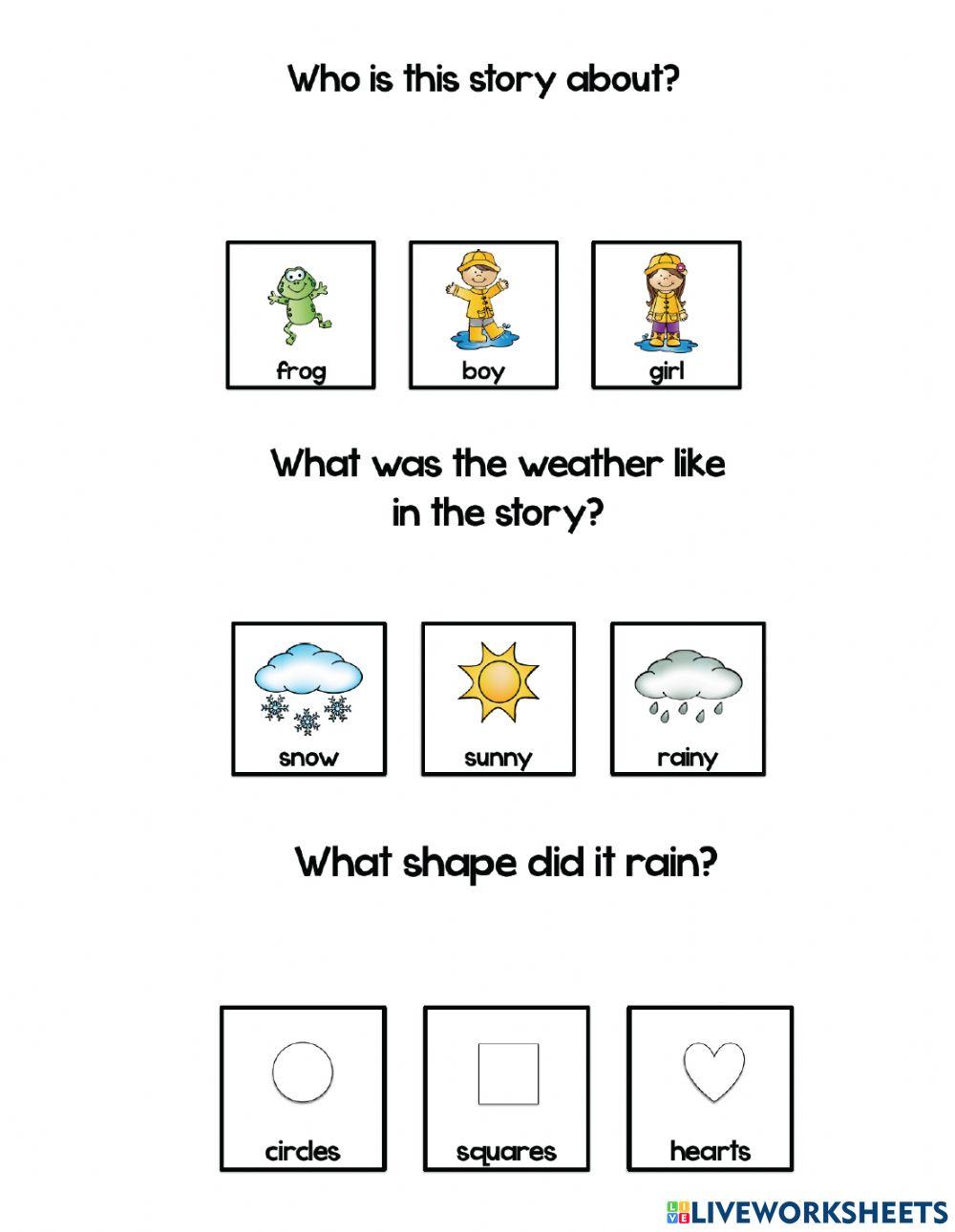 The day it rained hearts worksheet live worksheets