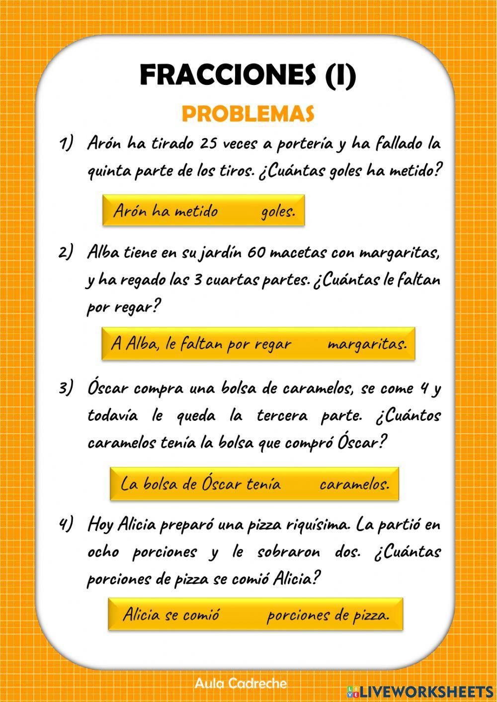 Problemas con fracciones