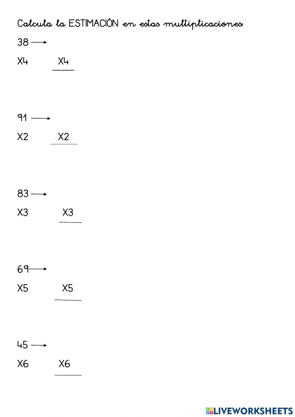 Estimación. Multiplicación