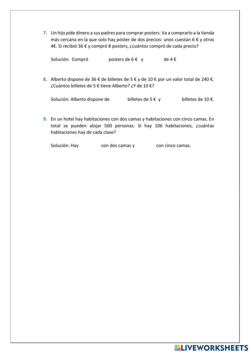 Sistemas ecuaciones lineales