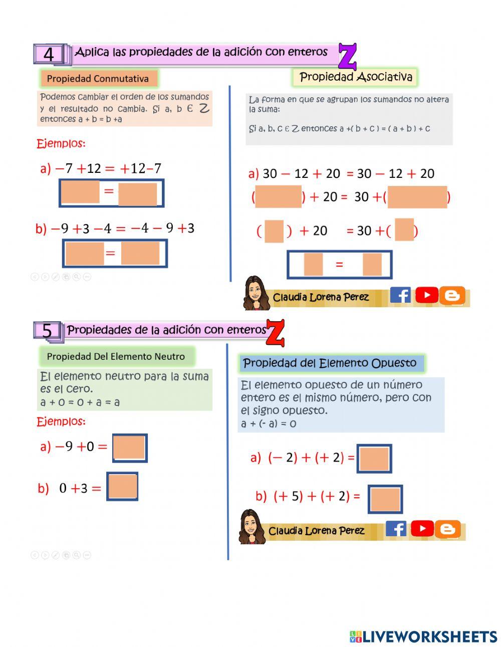 Suma y resta con enteros