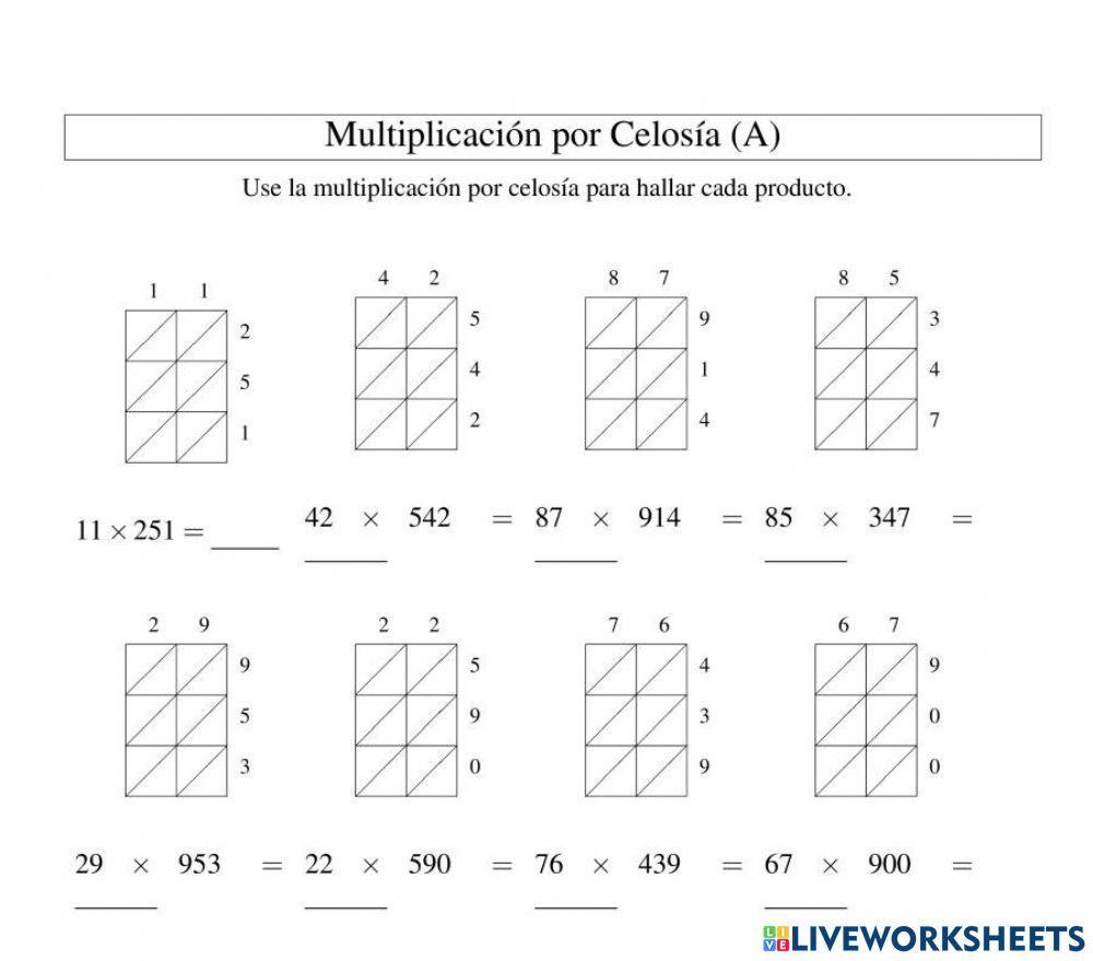 Multiplicación método Celosia