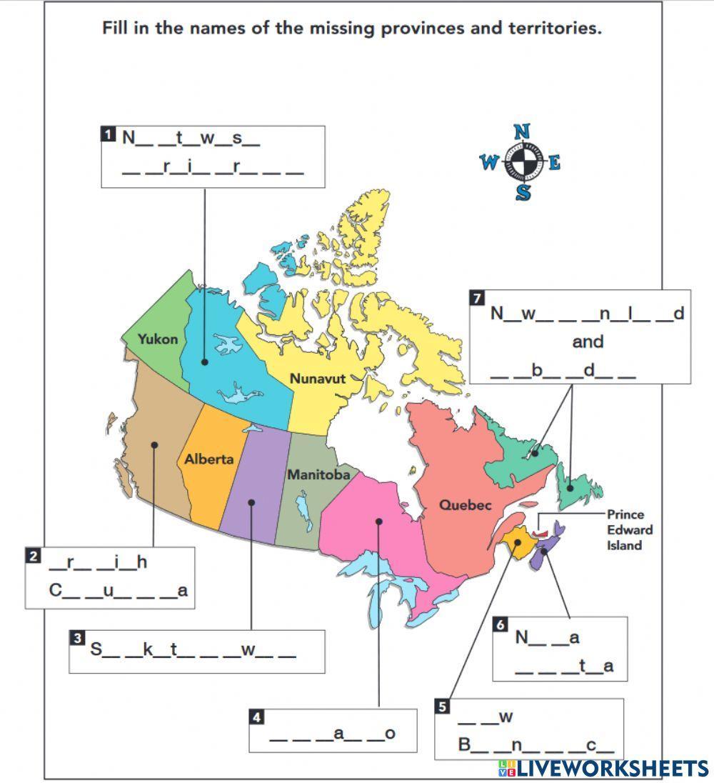 Canada Map - Spelling
