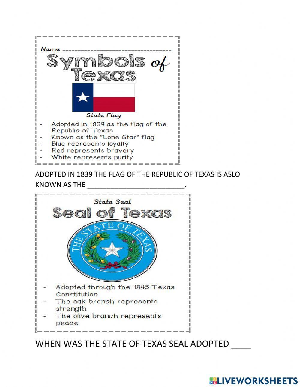 Texas state symbols booklet