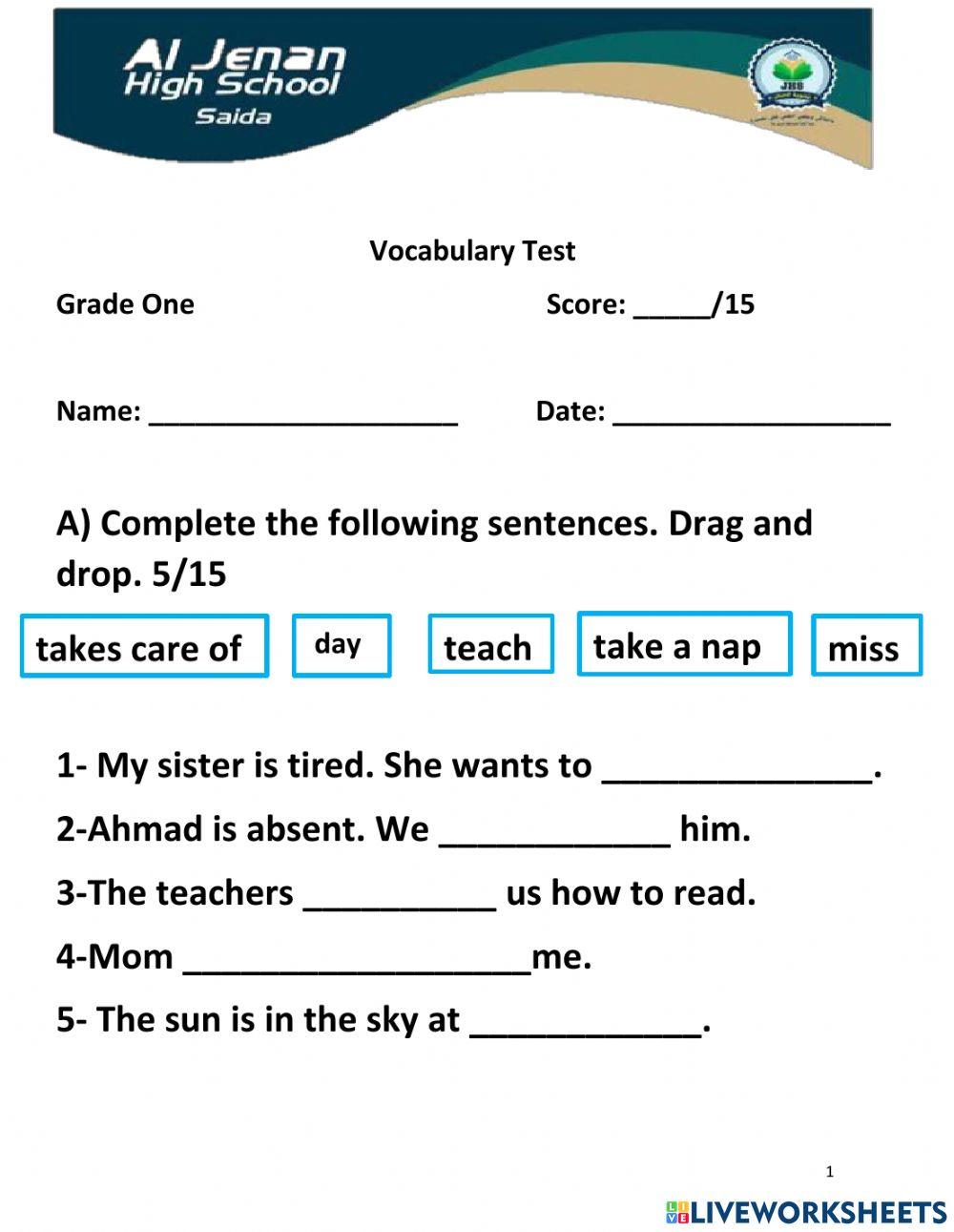 Vocabulary Test