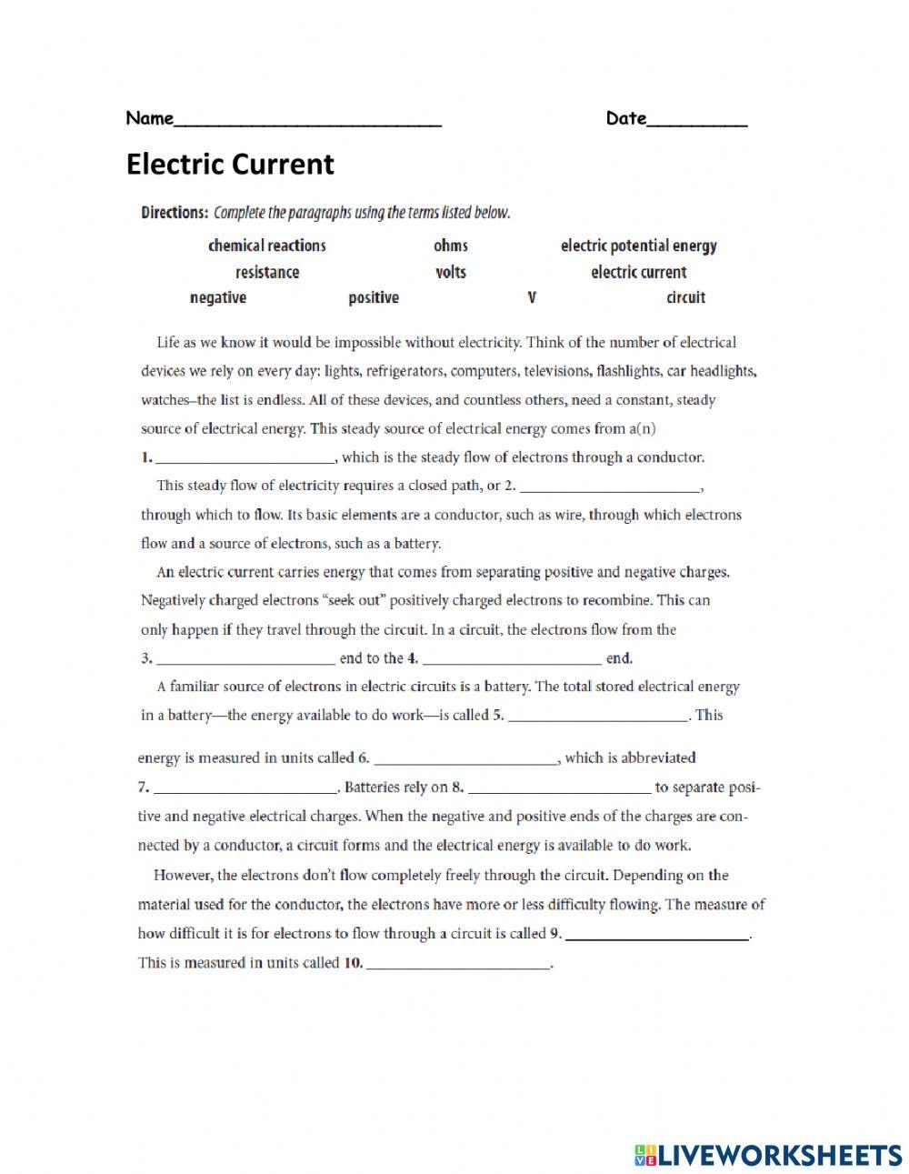 Electric Current Electric Current