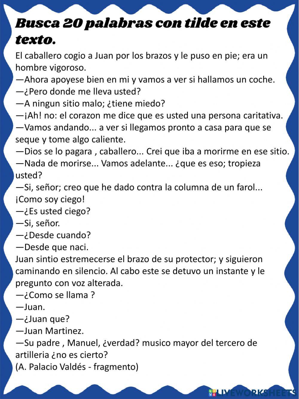 Ejercicio de acentuación