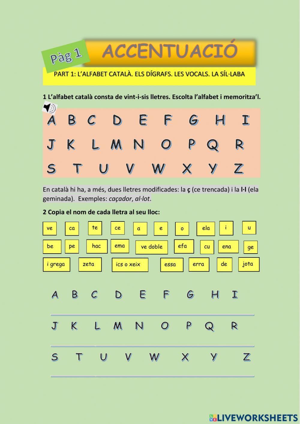 Accentuació.Part 1. Pàg 1