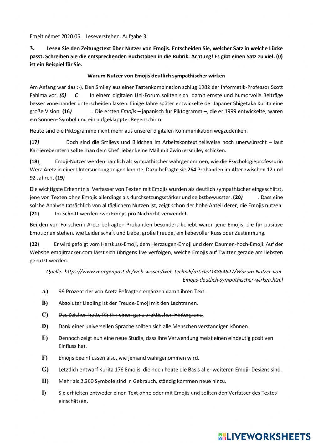 Abitur 2020.05. Oberstufe Lesen