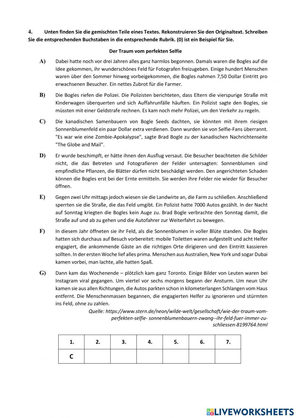 Abitur 2020.05. Oberstufe Lesen