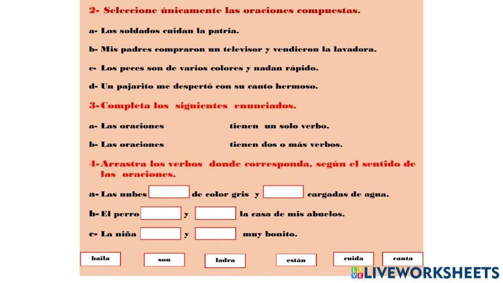 Oraciones simples y compuestas