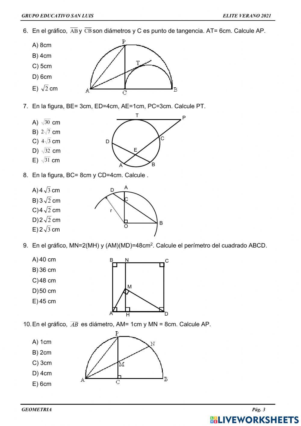 Relaciones metricas repaso