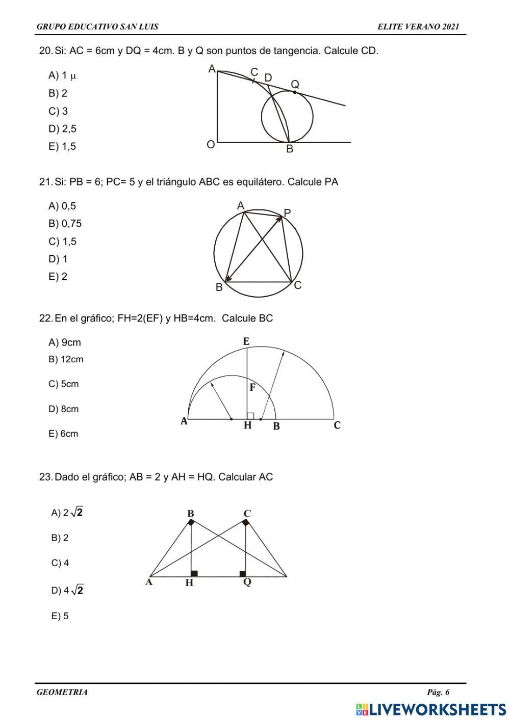 Relaciones metricas repaso