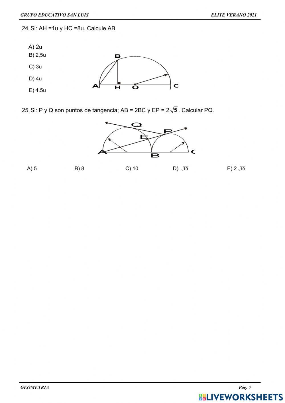 Relaciones metricas repaso