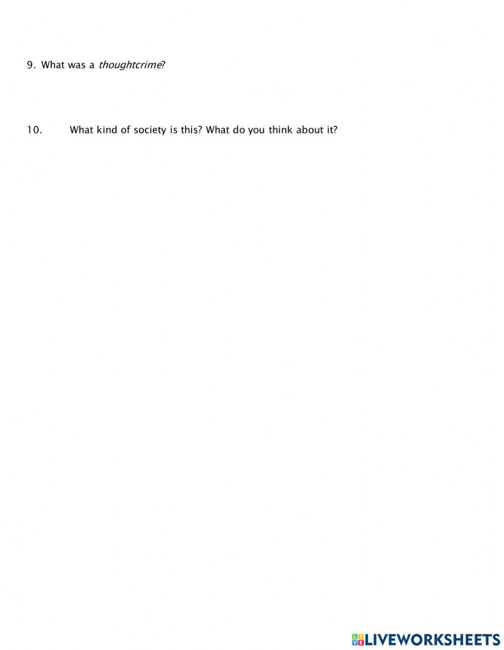 1984 - Part 1 - Reading Comprehension