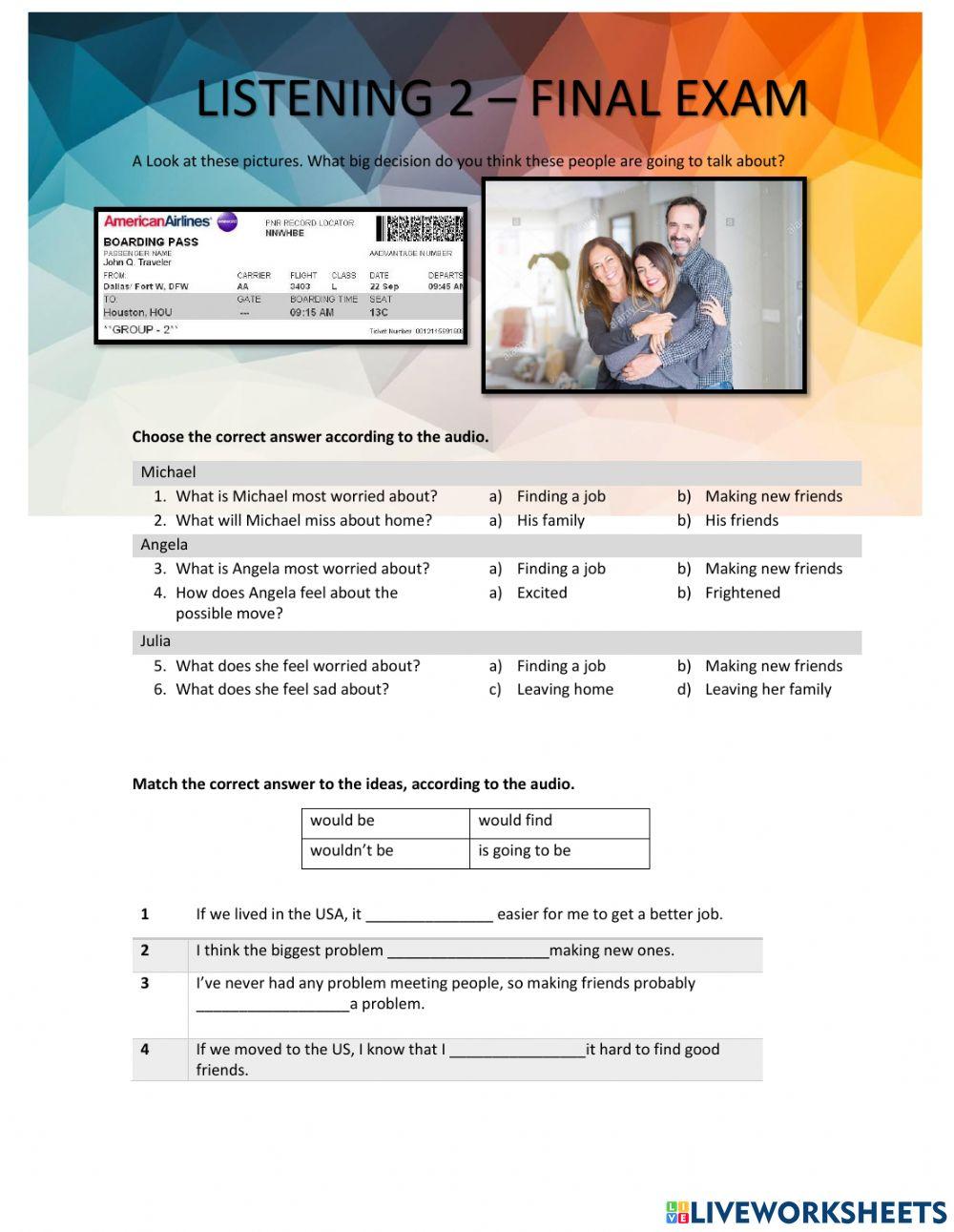 Listening - conditionals