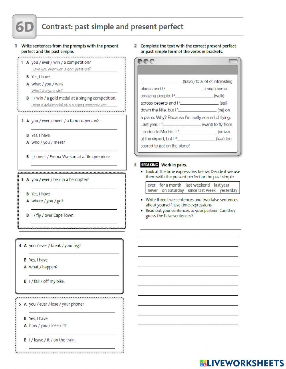 Past Simple & Present Perfect Contrast