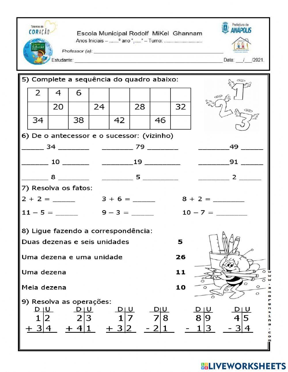 Atividade  de matemática