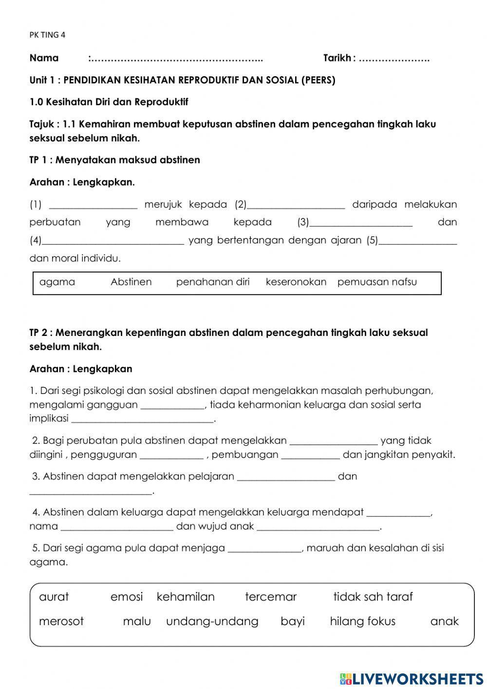 Unit 1.0 Kesihatan Diri dan Reproduktif (1)