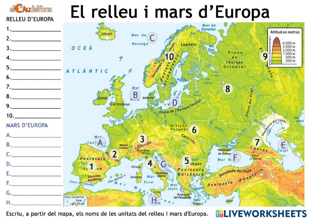 Fitxa del Relleu i mars d'Europa