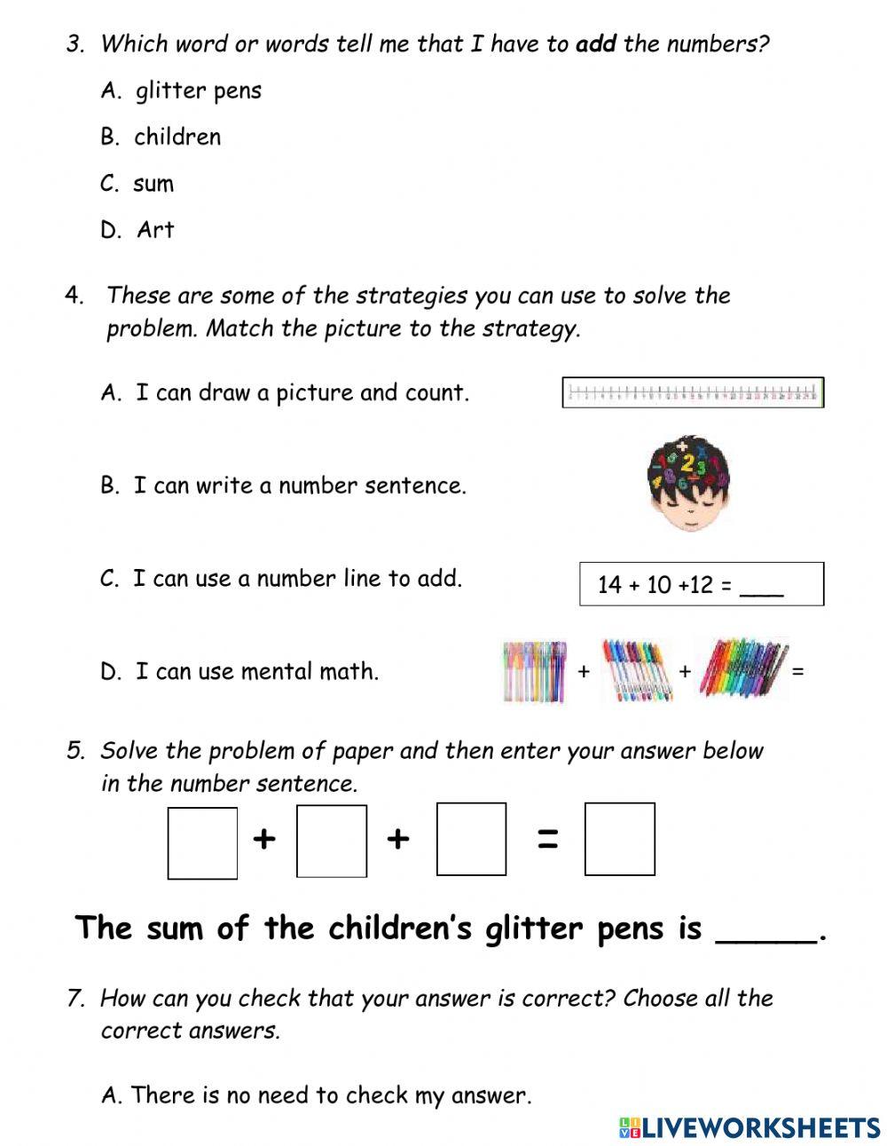 Math Problem Solving Q2 & 3