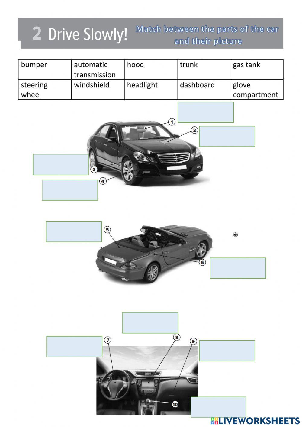 Super goal 6 - drive slowly - car parts Super goal 6 - drive slowly - car parts