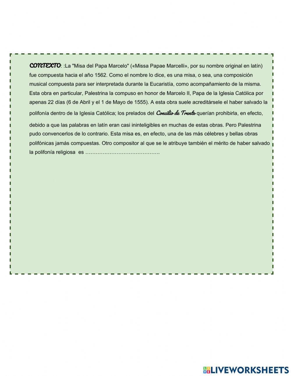 Análisis de Partirtura - Música de la Contrarreforma