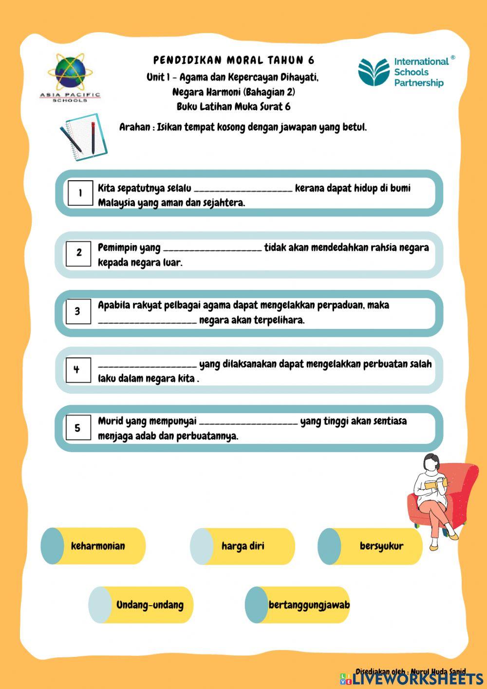 Pendidikan Moral Tahun 6 - Unit 1 (Bahagian 2)