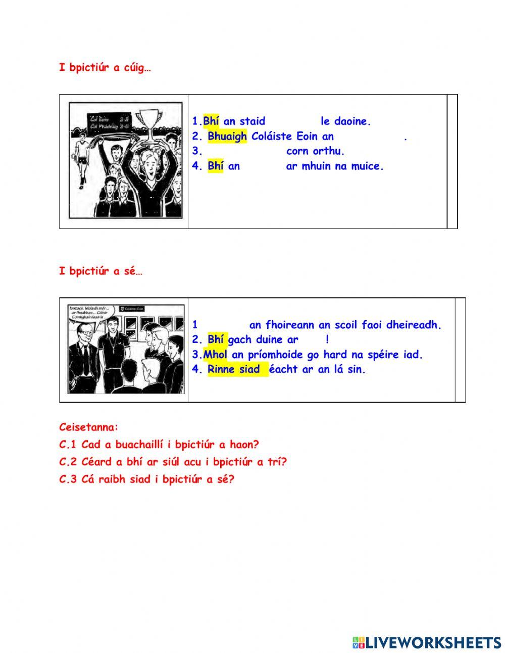 SP:An Fhoireann ag cruthú go maith