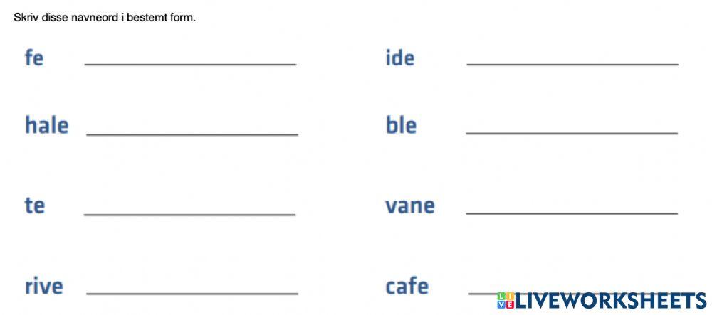 Navneord bestemt form