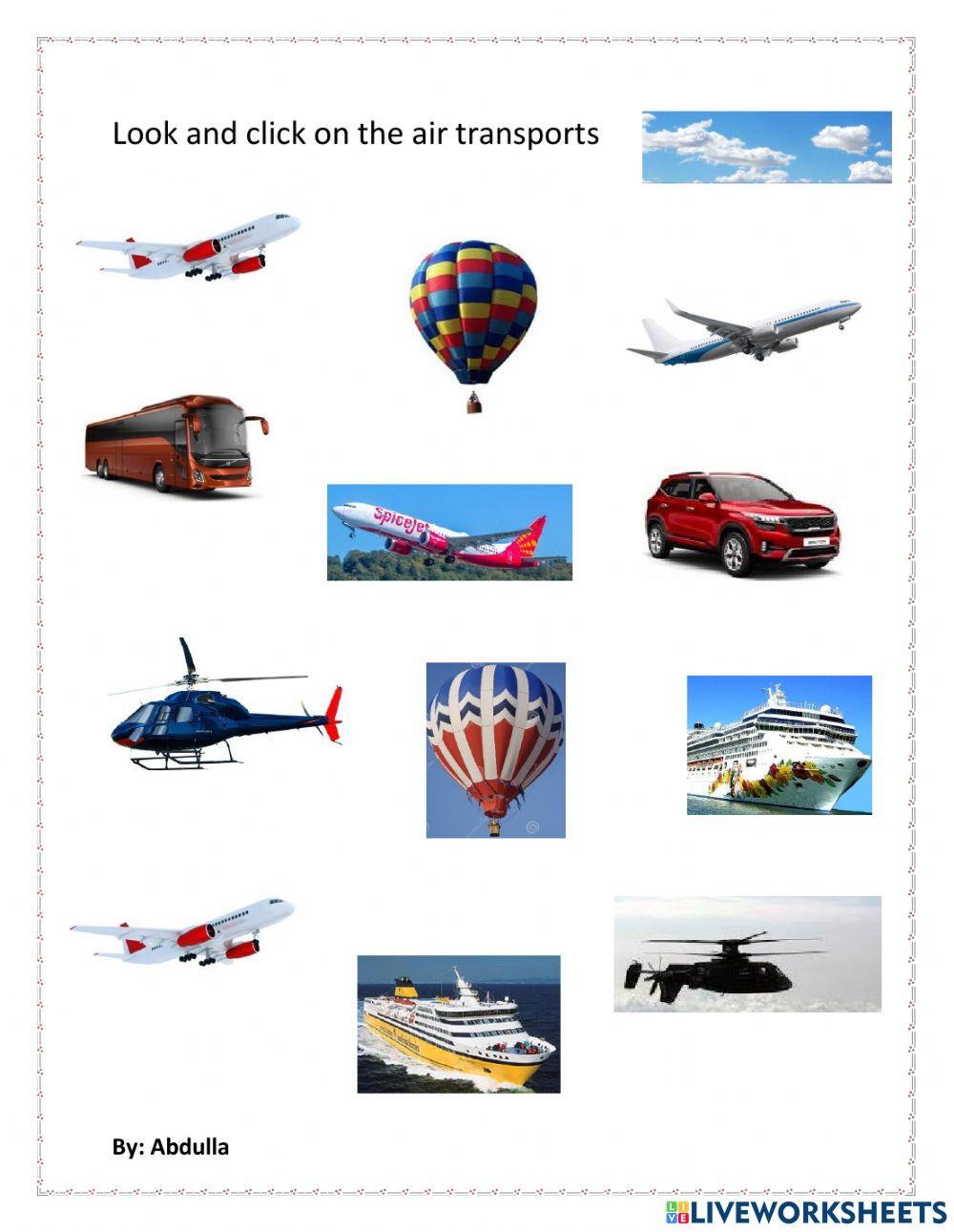 Look and click on the air transports