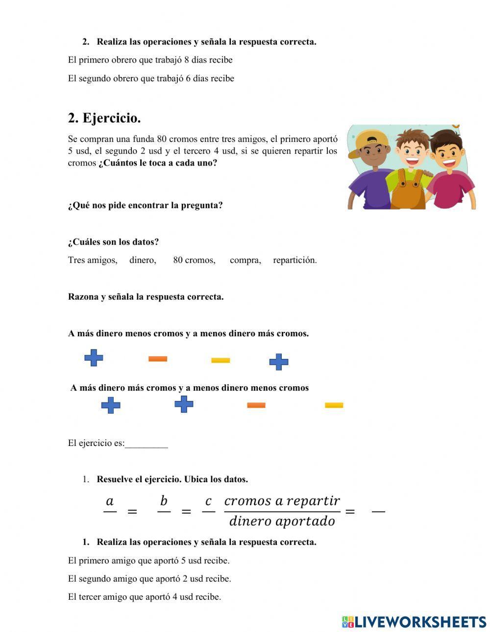 Reparto directamente proporcional
