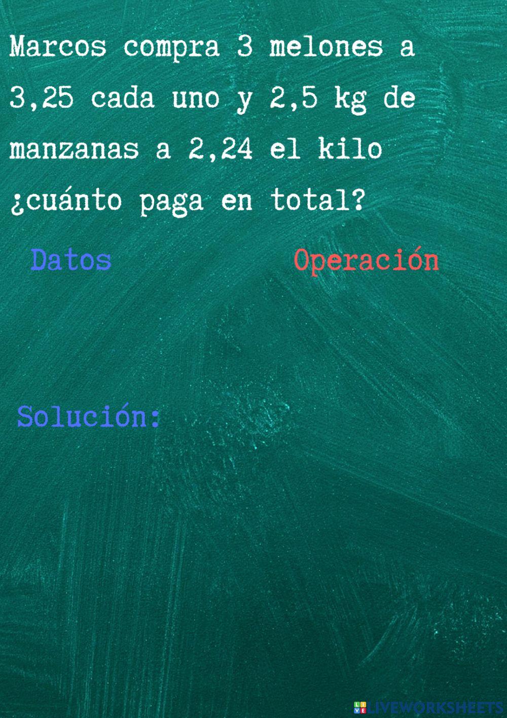 Números decimales, suma, resta y multiplicación