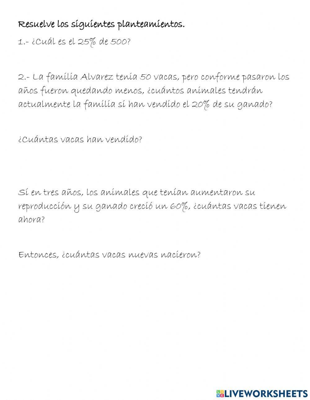 Calculando porcentajes