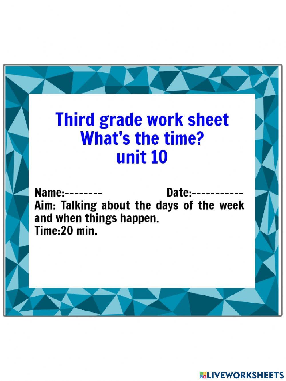 Third worksheet